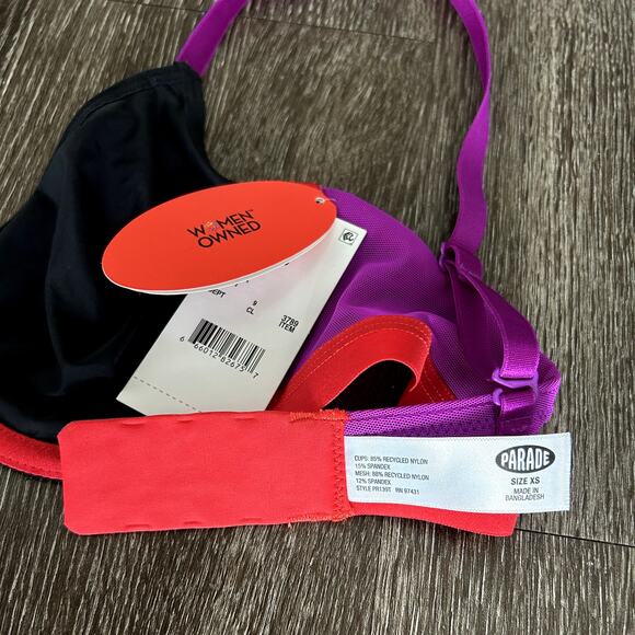 NWT Parade Re:Play Unlined‎ Underwire Bra XS Eightball Colorblock Ultra Soft - Picture 6 of 16